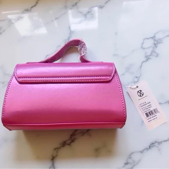 CXL by Christian Lacroix Laine Matte Patent Crossbody Pink NWT Barbiecore - Picture 4 of 9